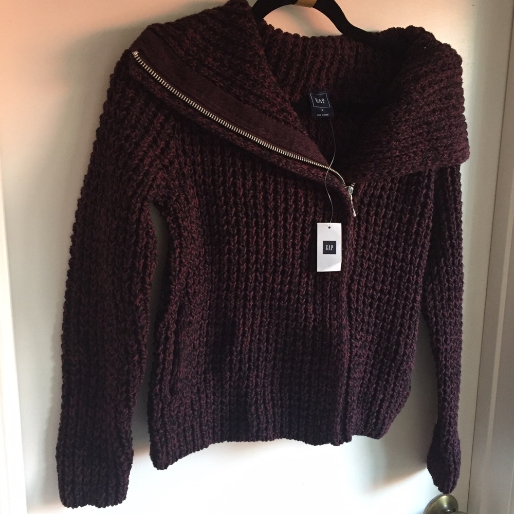 NWT Gap chunky moto-zip cardigan