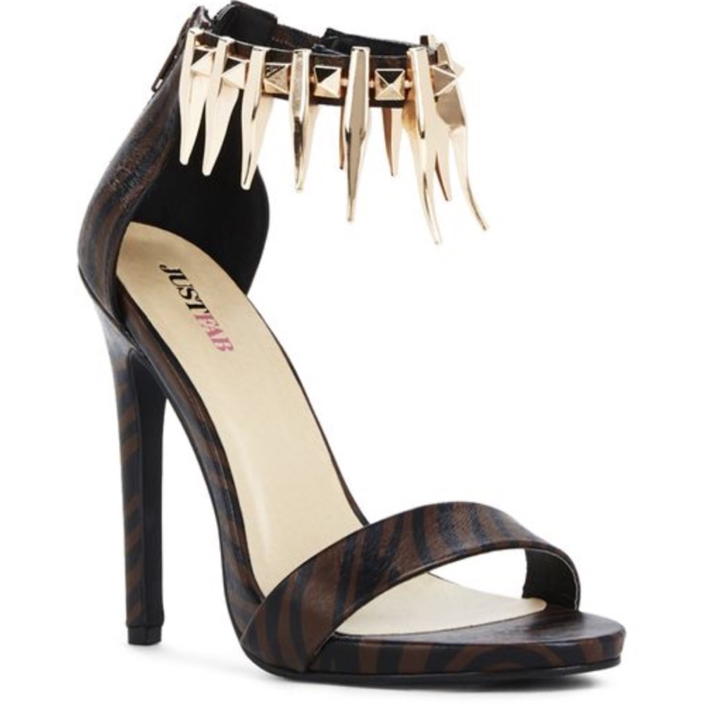 🆕Jeska Animal Print Open Toe Heels - Picture 3 of 4