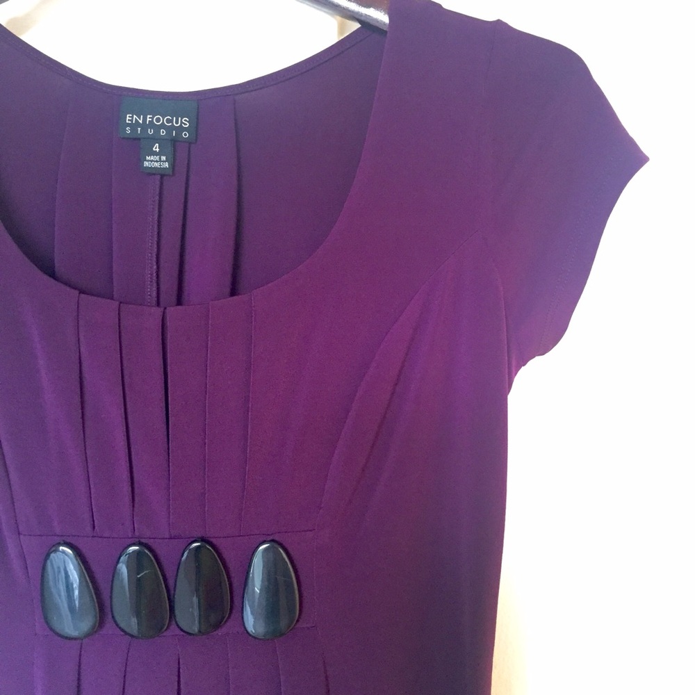 Purple Pleated Dress