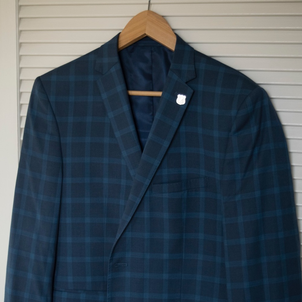 Nick Graham Blue Plaid Blazer