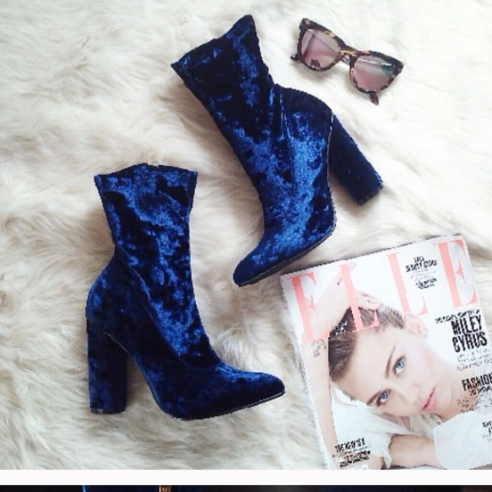 Blue Velvet Boot