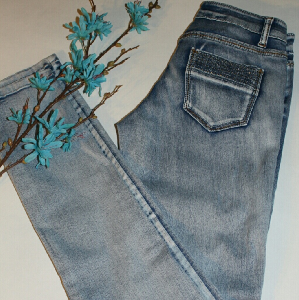 Bamboo light washed skinny jeans