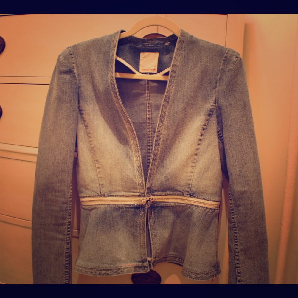 Rebecca Taylor Denim Zip Retro Jacket