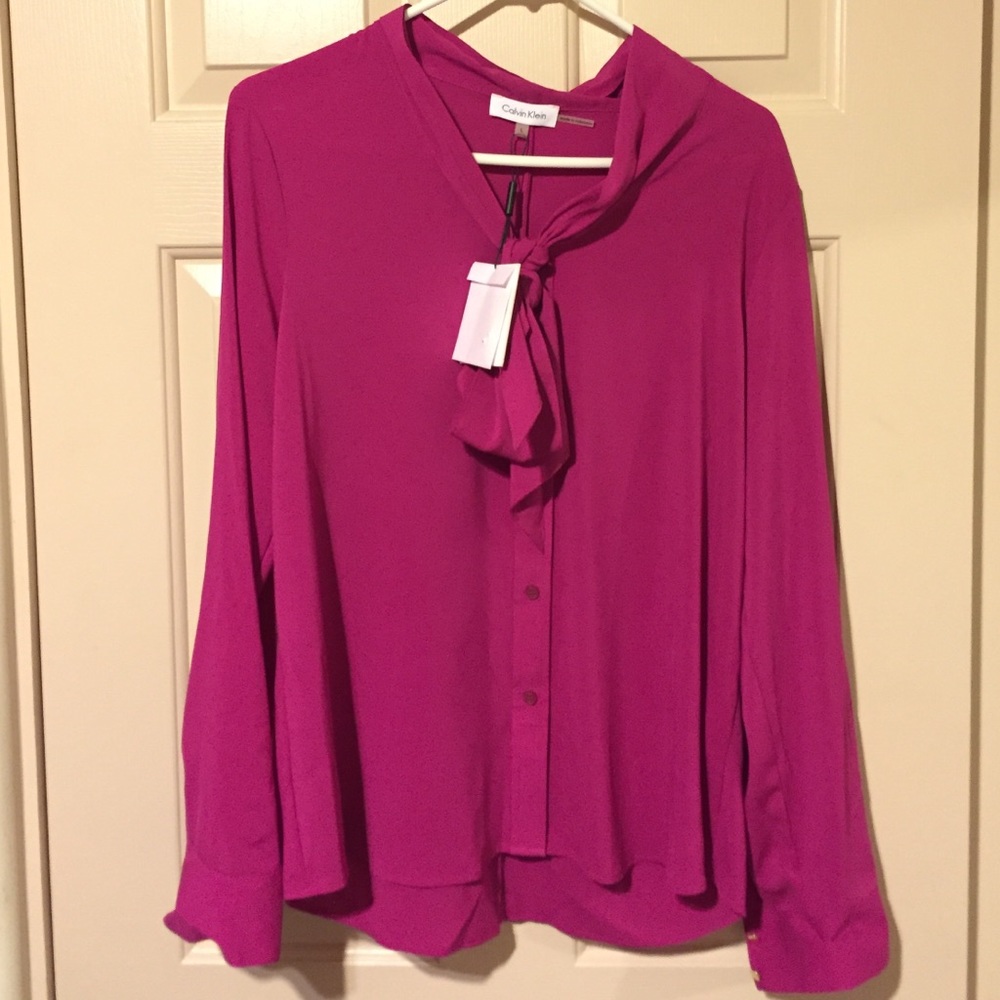 Cute Calvin Klein Long Sleeve Button Down Blouse