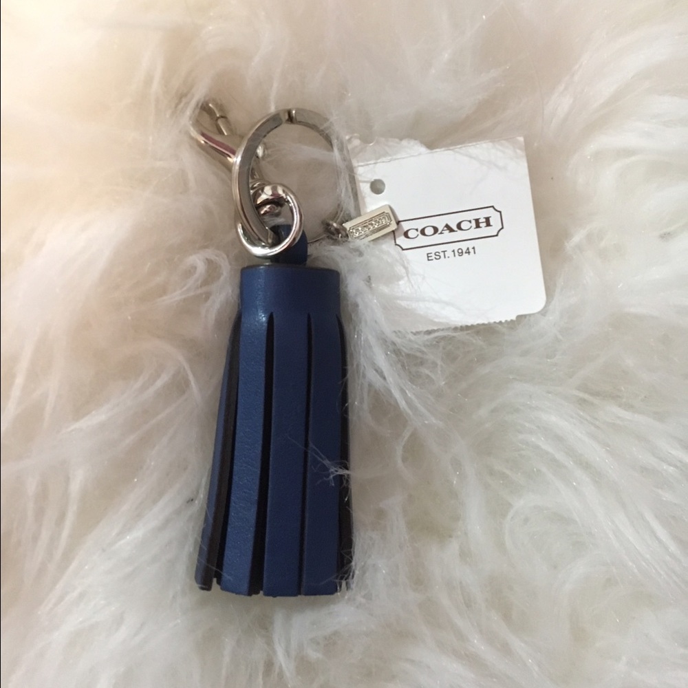 NWT Coach Leather Tassel Key Chain