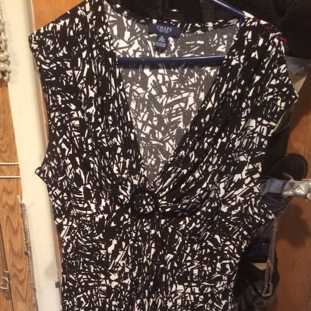Chaps black and white dress