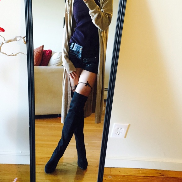 Steve Madden black over knee high boots new 4"+22" - Picture 2 of 4