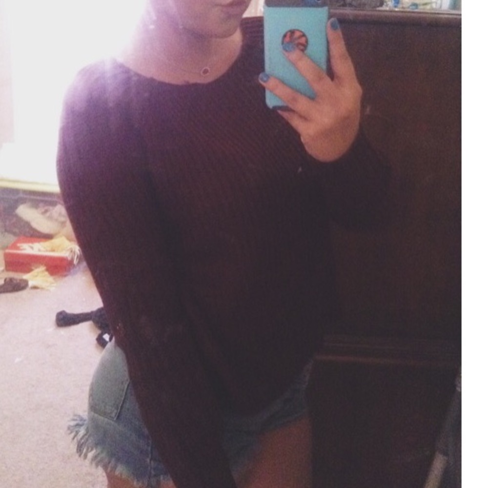 Burgundy  slightly cropped sweater