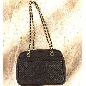 Tory Burch Marion Quilted Leather Black Crossbody