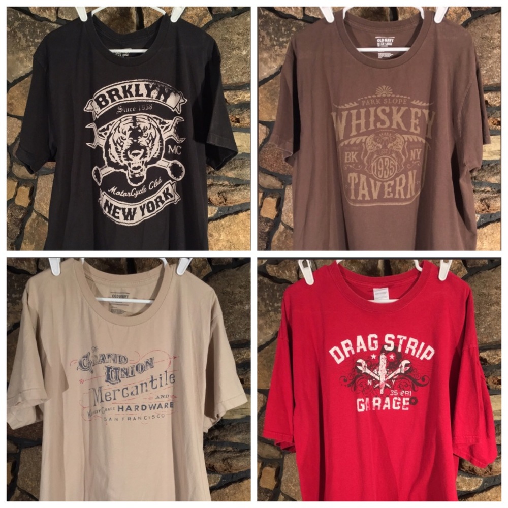 OLD NAVY MEN'S GRAPHIC T-SHIRT LOT OF 4