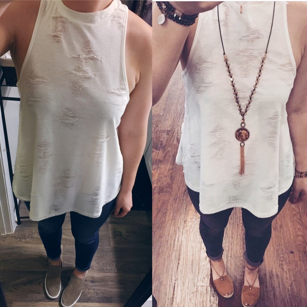 Boutique brand PPLA White Mock Neck Top