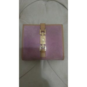 Authentic Pink Suede Gucci Wallet