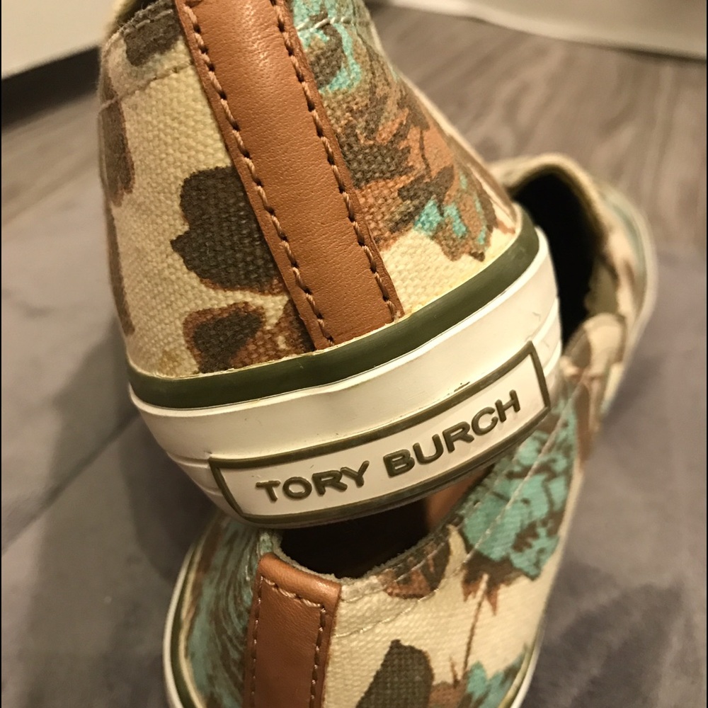 Floral print slip ons- Tory Burch. Only worn once