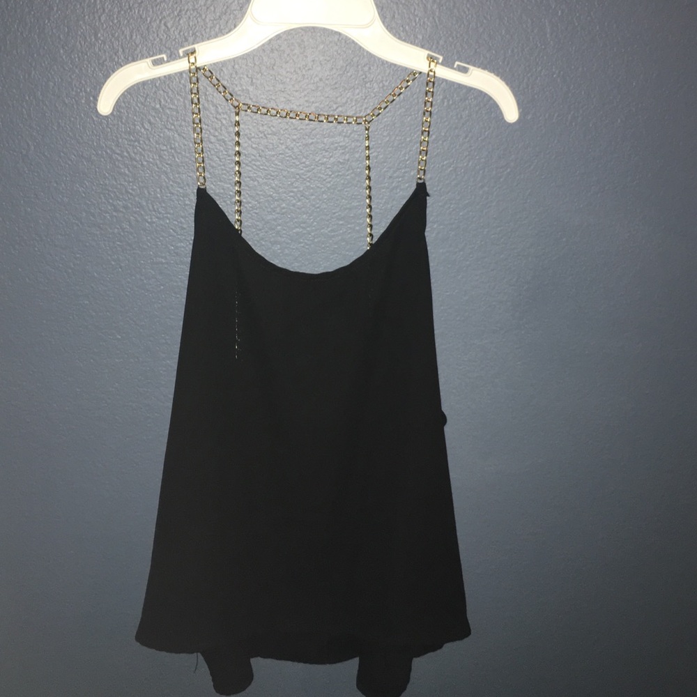 Gold chain straps shirt