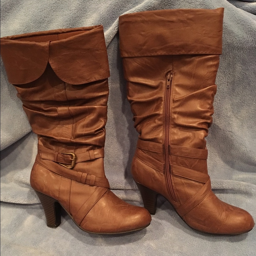Rue21 brown women's heeled boots, size XL