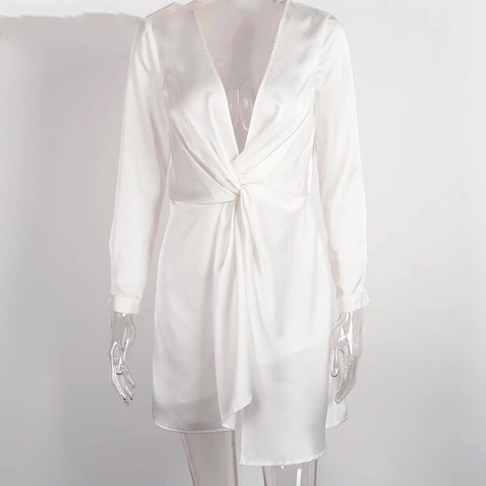 White Satin Dress - Picture 2 of 5