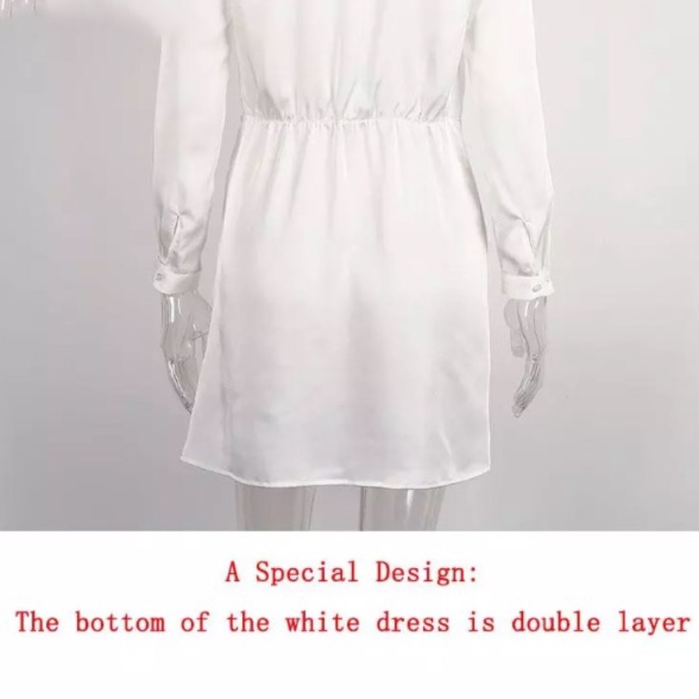 White Satin Dress - Picture 3 of 5