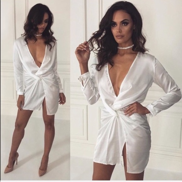 White Satin Dress - Picture 5 of 5