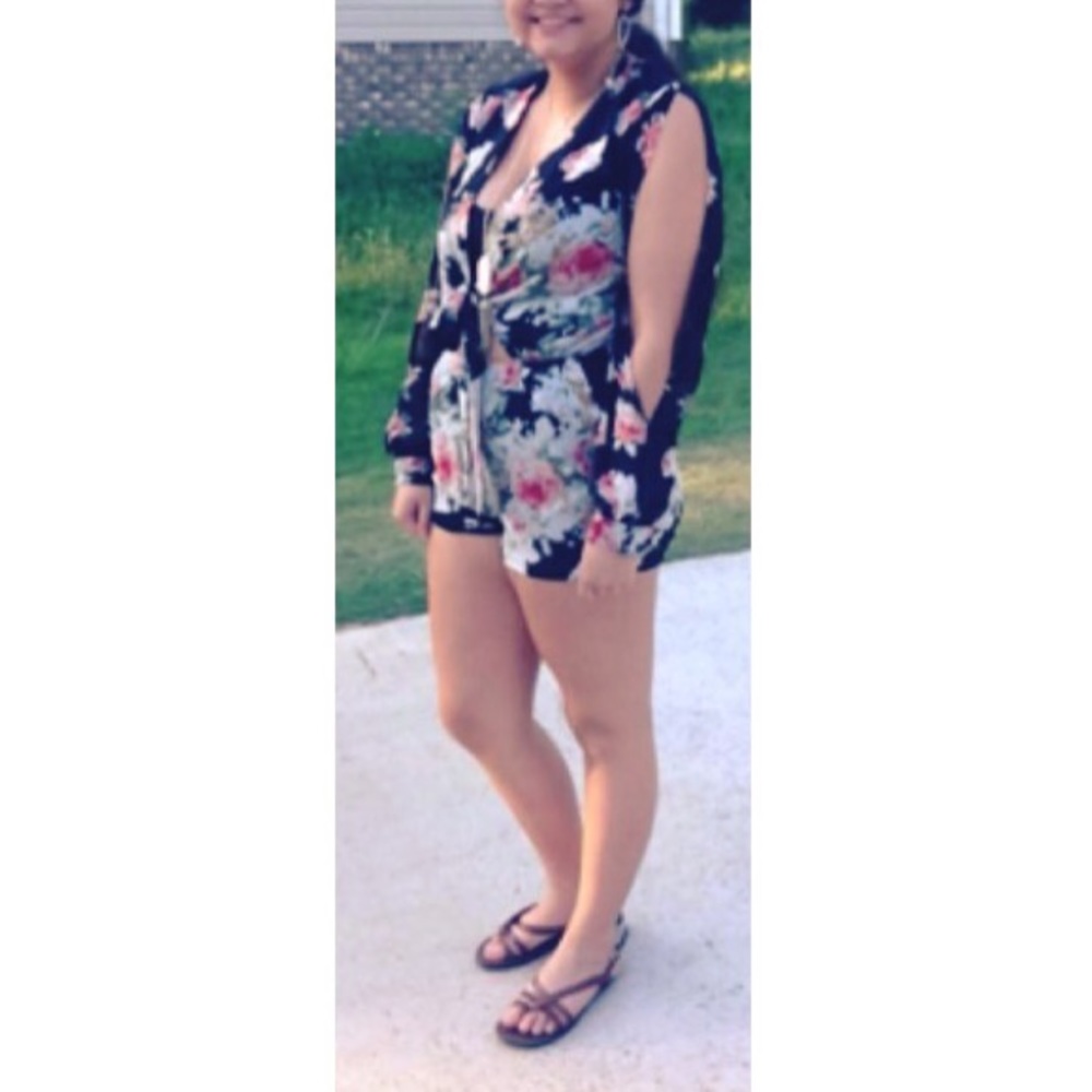 Cut out floral romper