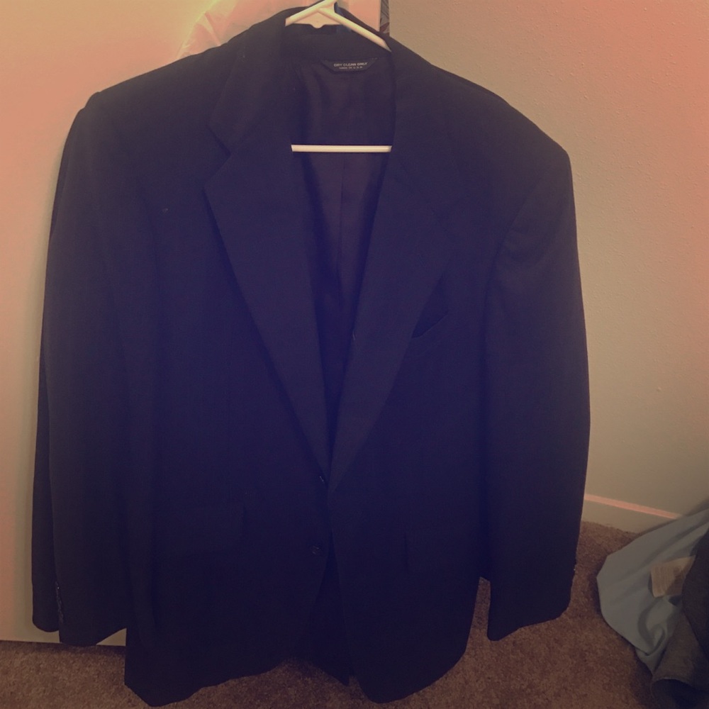 Dark blue pinstripe sports coat
