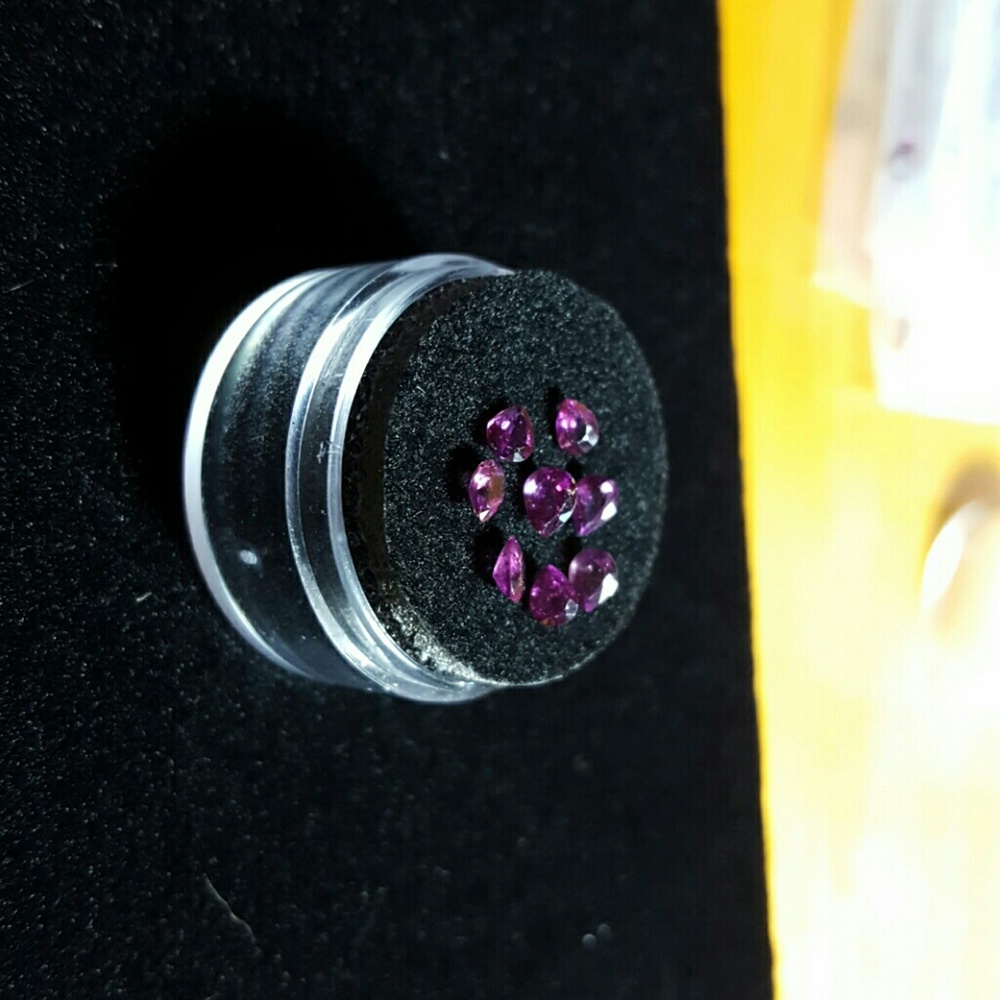 Natural Rare Pear Cut Parcel Purple Sapphires 5 Piece