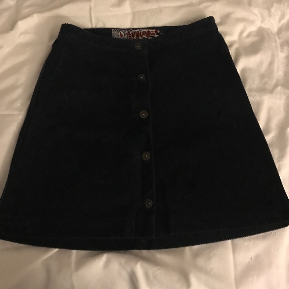 💯% cotton Volcom dark blue mini skirt