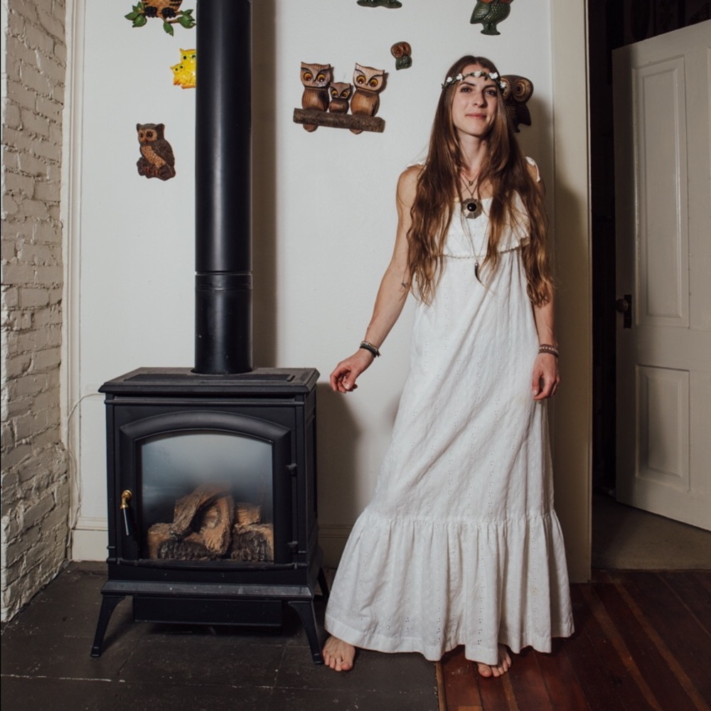 Boho eyelet goddess gown
