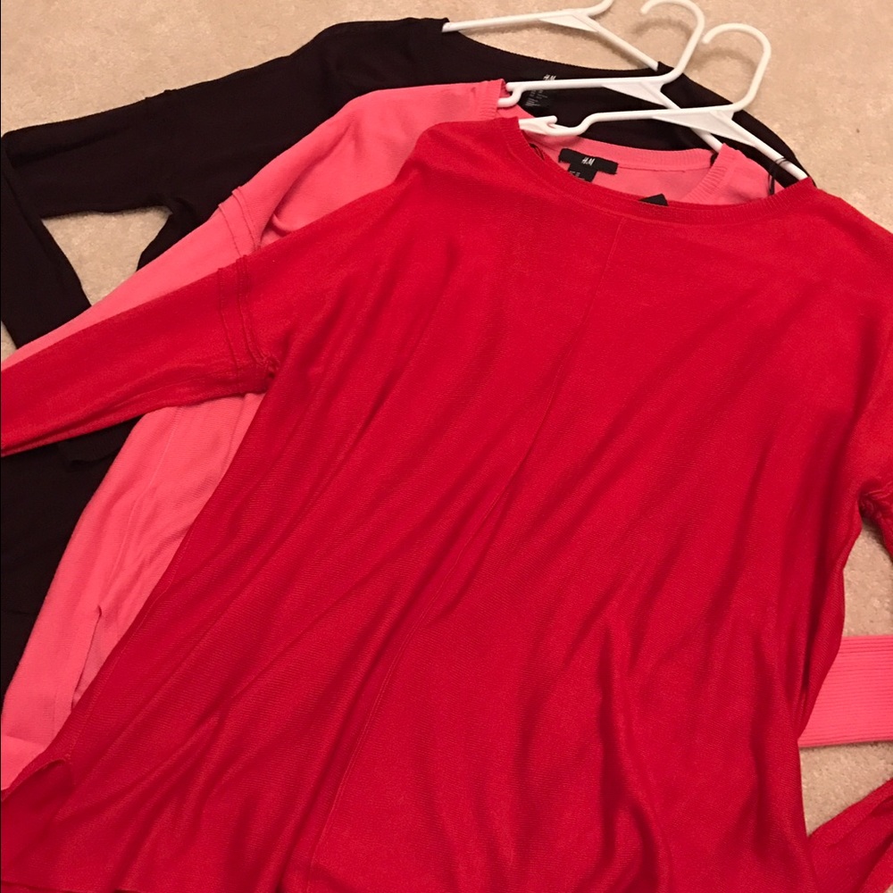 H&M Swing Dolman Tops- 3 available RED, PINK, PLUM