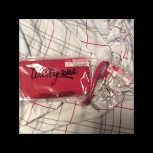 Thirty-One Very Cherry Wristlet and strap