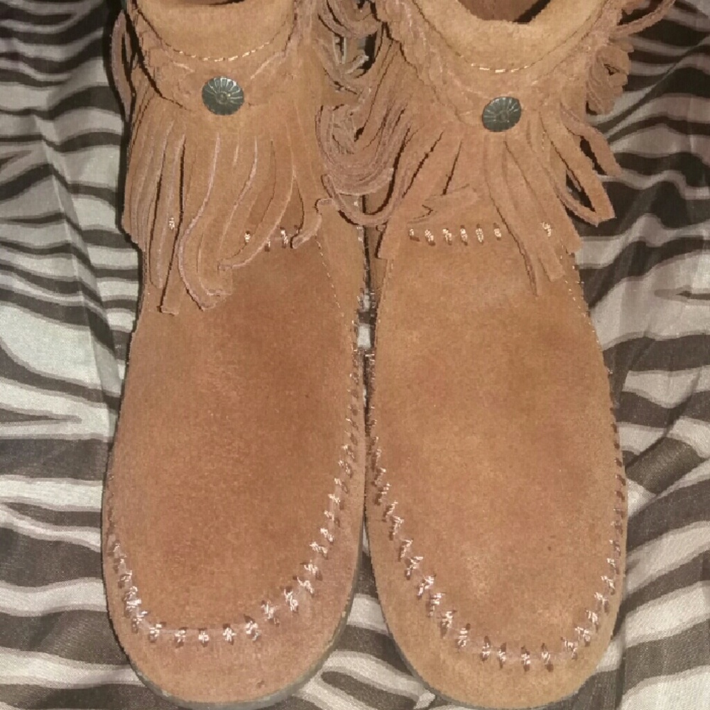 Suede mocaccins ankle booties