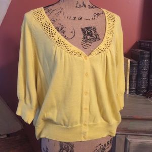 Sunshine yellow 3/4 sleeve sweater top