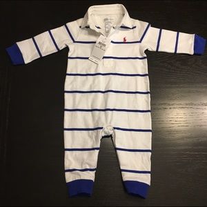Ralph Lauren Boys One-Piece Polo Cotton Coverall