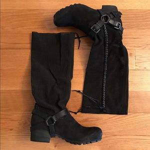 Biker inspired boot with laser cut detail