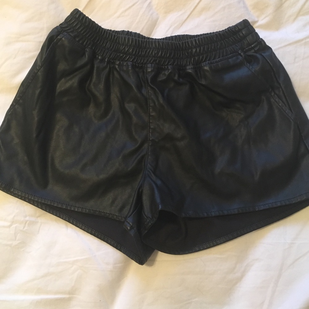 Faux leather shorts