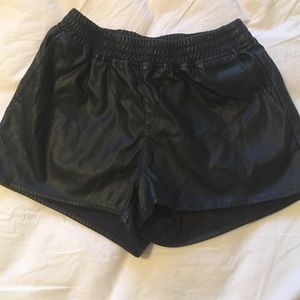 Faux leather shorts