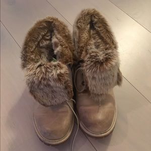 Faux fur lined Timberlands