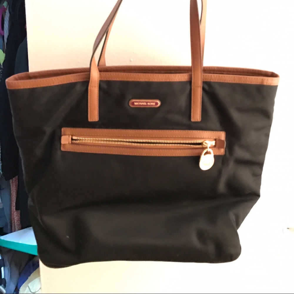 Michael kors canvas and leather tote