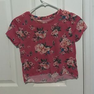 Pink Floral Crop Top