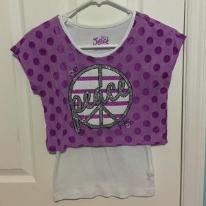 Justice Purple Dotted Crop Top