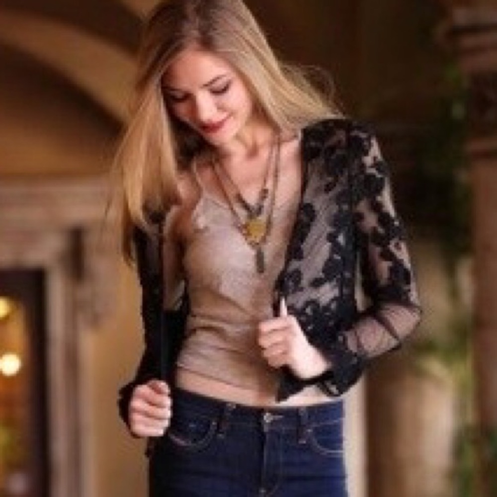 SHEER LACE CARDIGAN - Picture 2 of 8