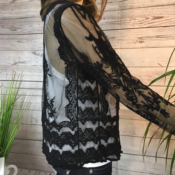 SHEER LACE CARDIGAN - Picture 5 of 8