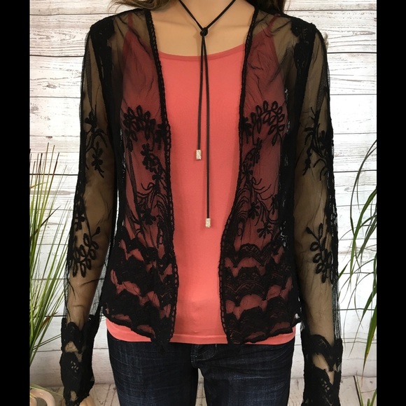 SHEER LACE CARDIGAN - Picture 6 of 8