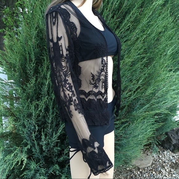 SHEER LACE CARDIGAN - Picture 3 of 8