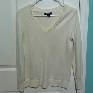 White V-Neck Sweater