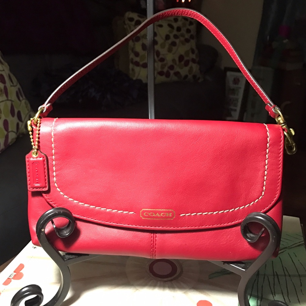 NWOT Red, Nice Leather Coach wristlet