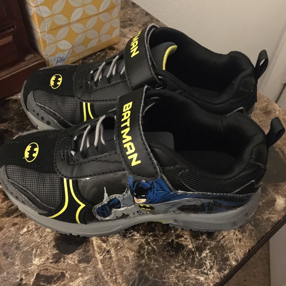Kids Size 13.5 Black Batman Shoes