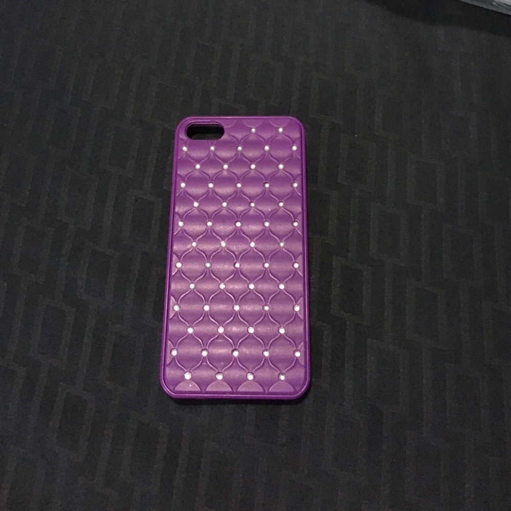 Purple Rhinestone iPhone Case