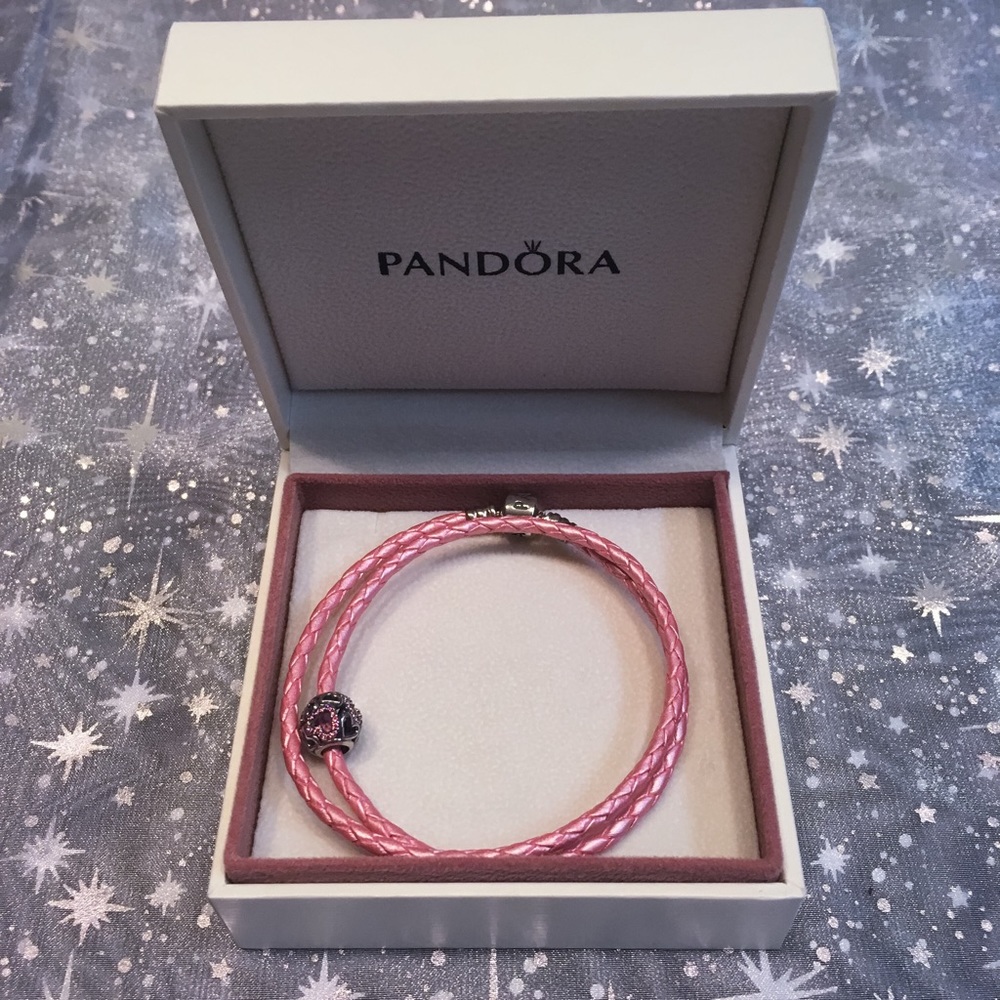 Authentic Pandora Double Wrap Leather Bracelet