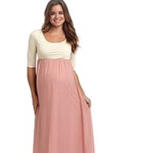 Pink blush maternity dress