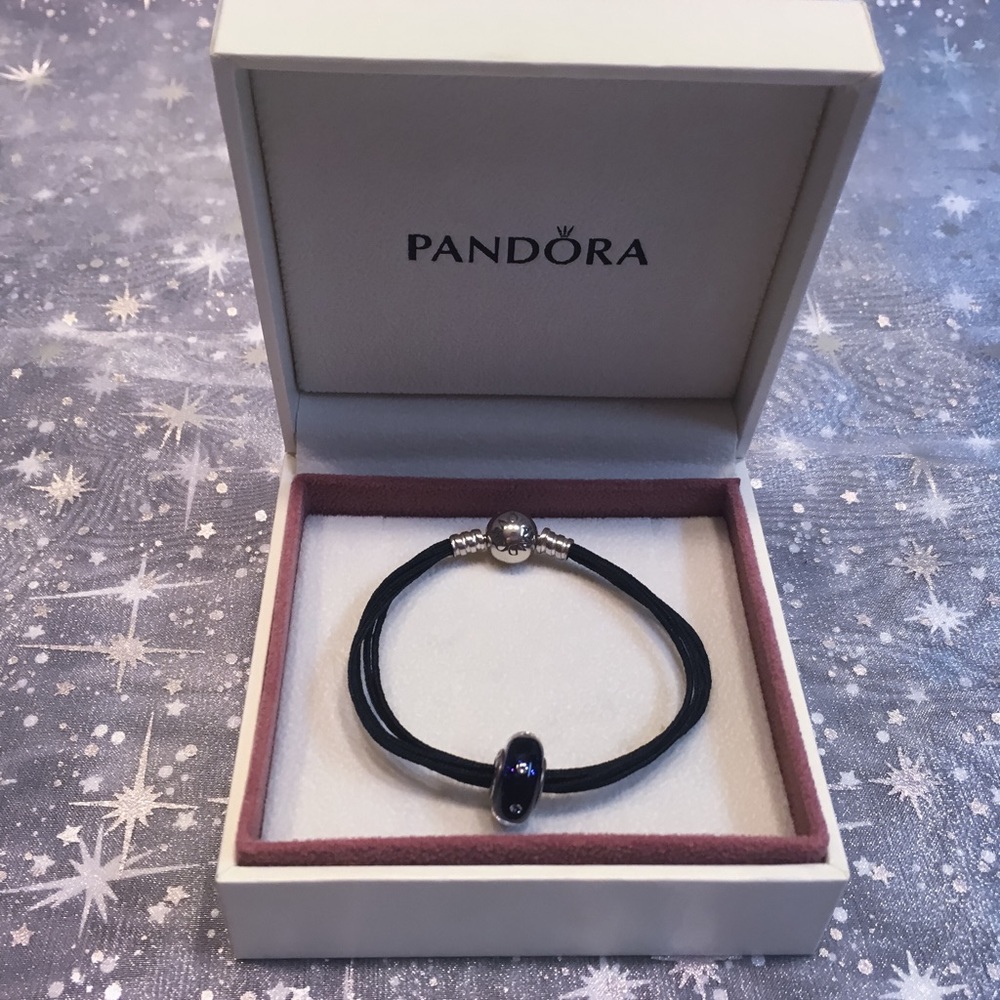 Authentic Pandora Multi Strand Black Bracelet